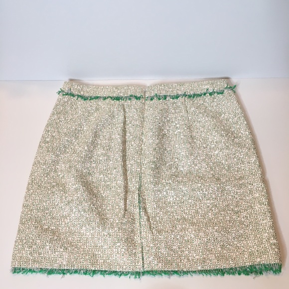 J Crew Cream Glimmer Tweed Mini Skirt 40075 sz 6 - Picture 3 of 8